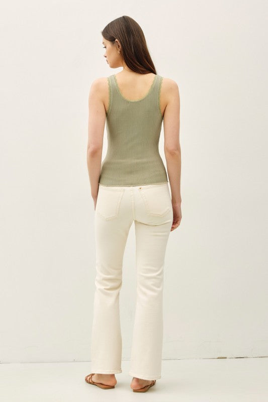 Sage Lace Trim Tank