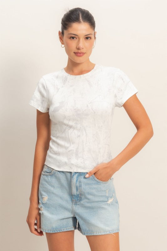 White Camo Fitted Tee