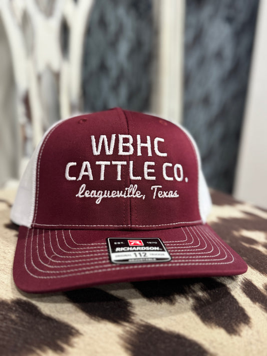 Maroon WBHC Cattle co. Hat