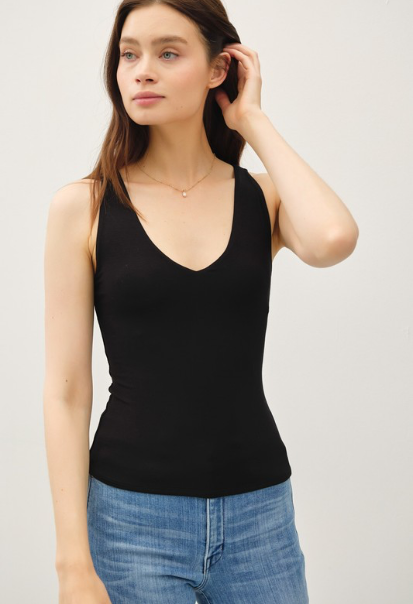 Black V-Neck Tank