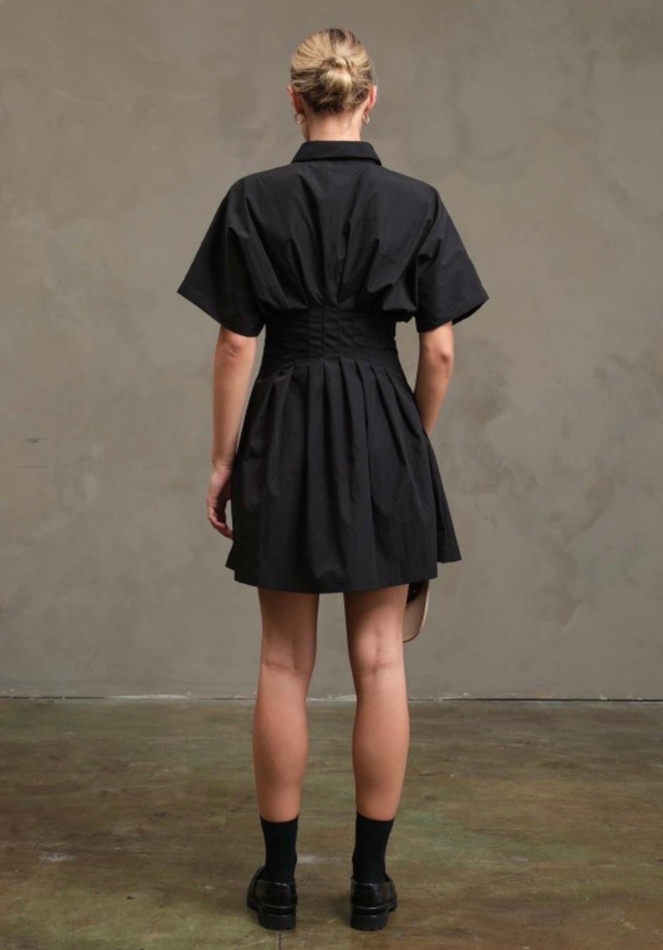 Black Waist Tapered Dress