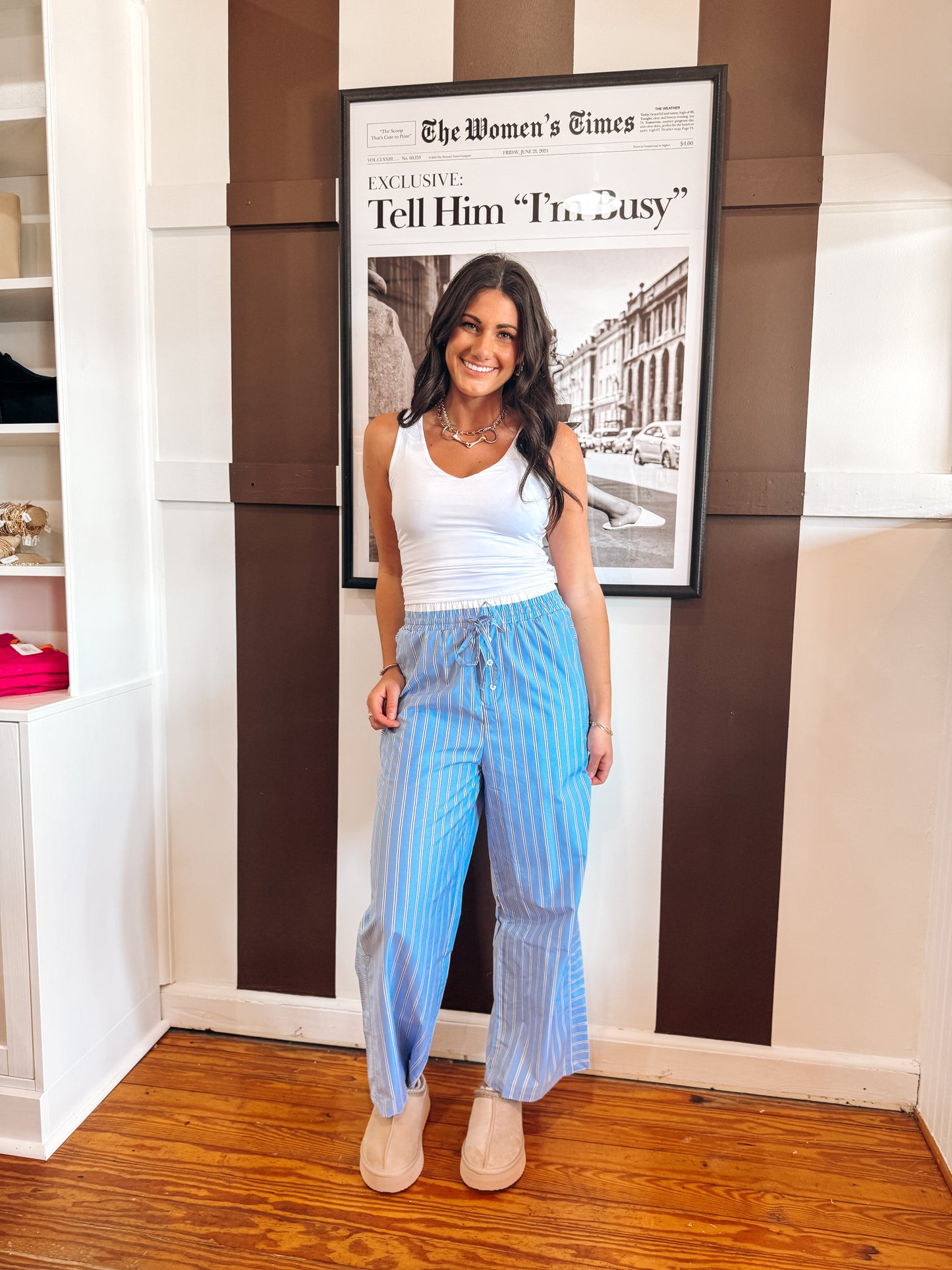 Blue Stripe Boxer Pant