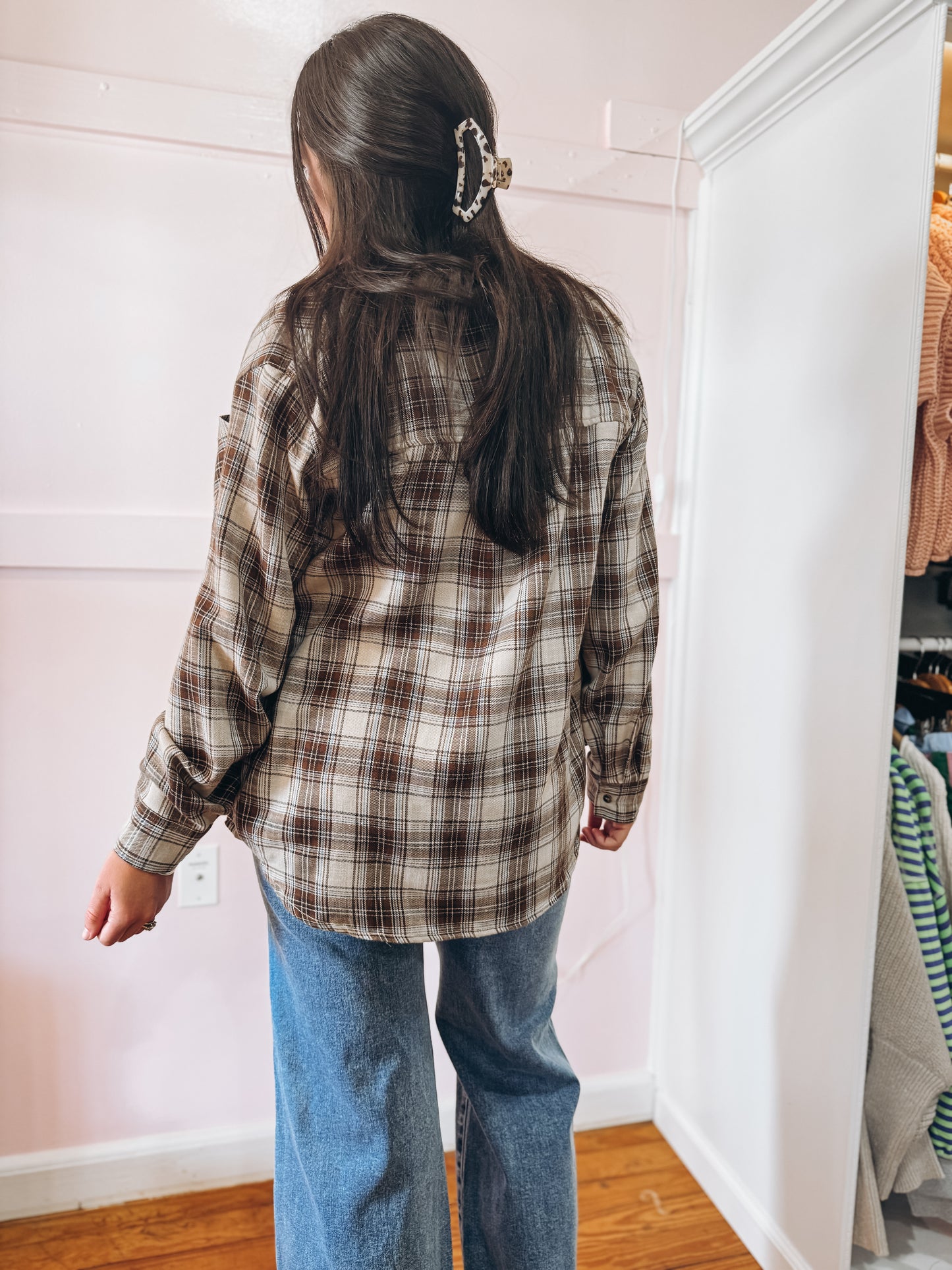 Brown & Blue Flannel Top