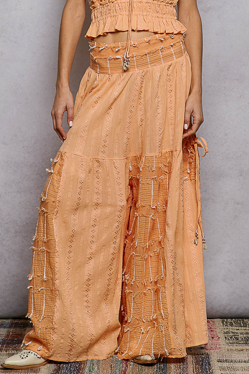 Peach Wide Leg Pants
