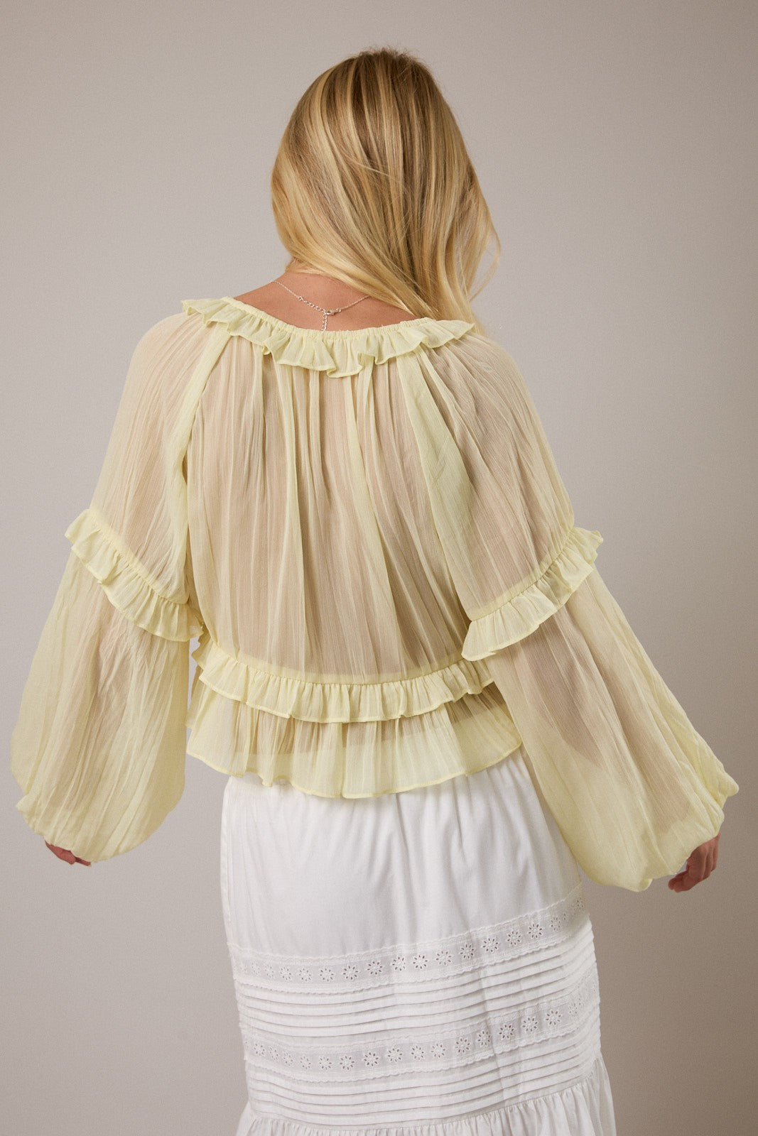 Butter Yellow Ruffle Blouse
