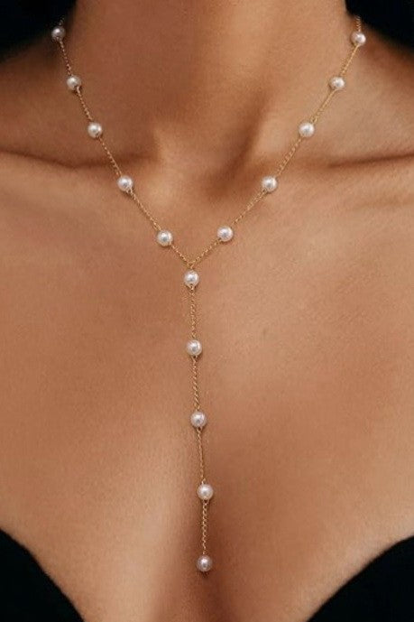 Pearl Y Drop Necklace