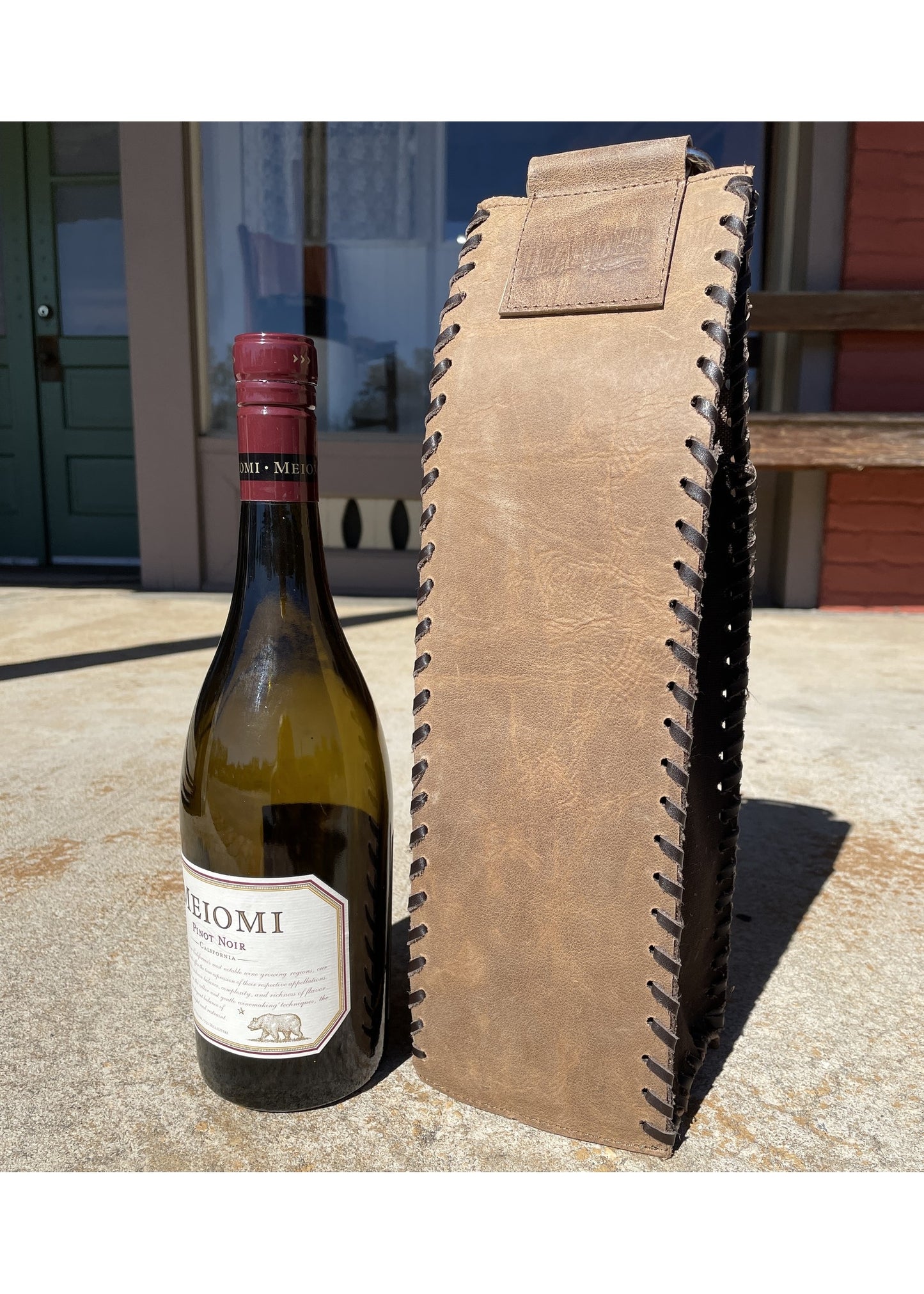 Wine Carrier Whip Stitch Feather