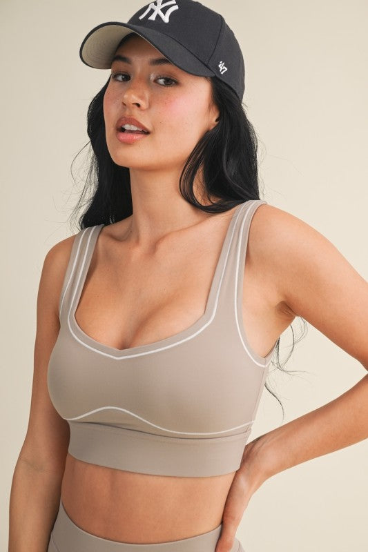 Ecru Contrast Sports Bra PREORDER
