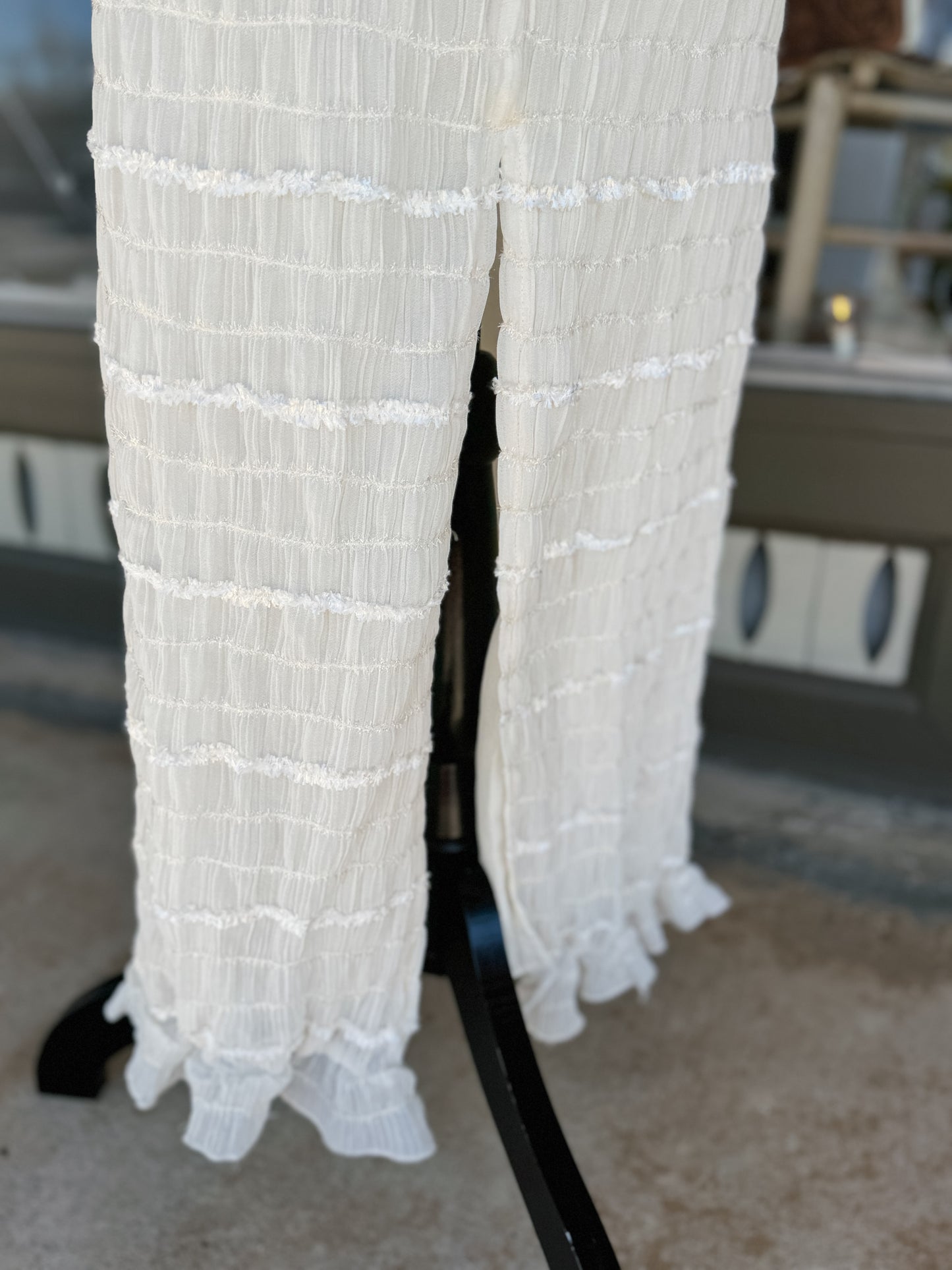 Cheyenne Cream Ruffle Midi Skirt