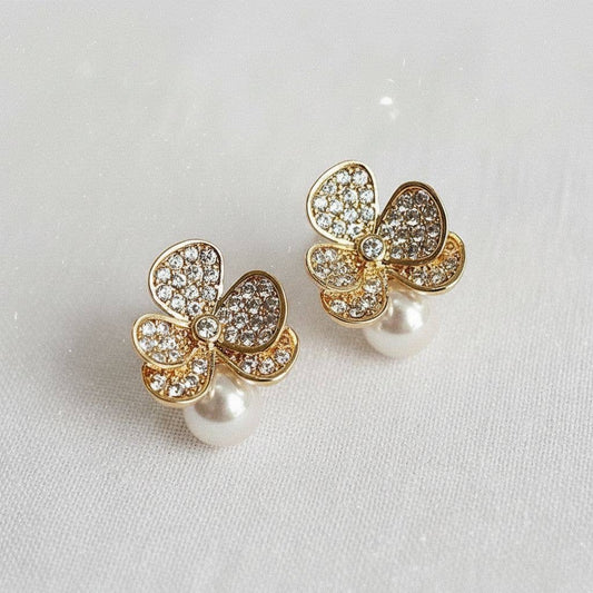 Floral Gem & Pearl Earrings