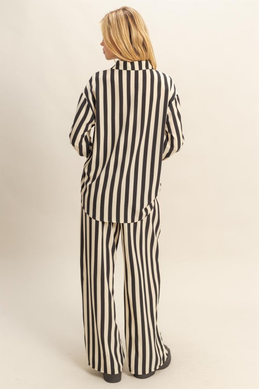 Black & Cream Button Down