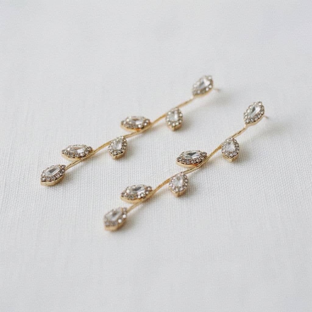 Elegant Long Leaf Dangle Earrings