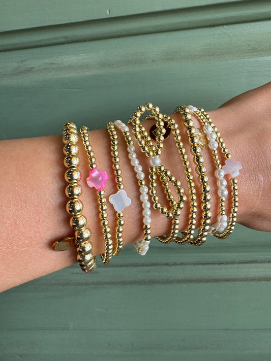 Ballroom Gold Beaded Stretch Bracelet