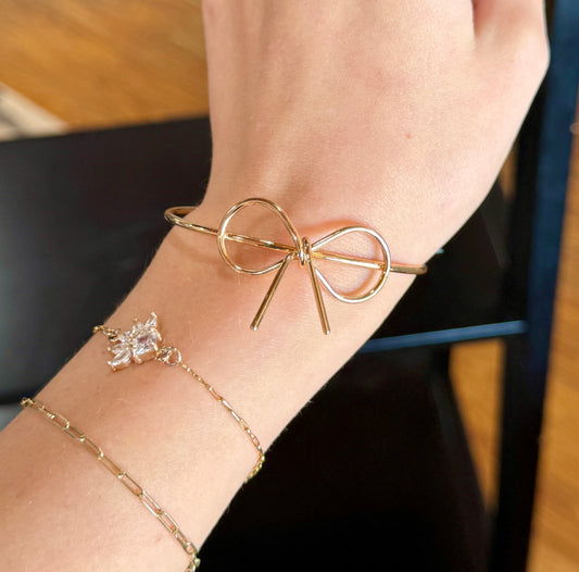 Gold Bow Bangle