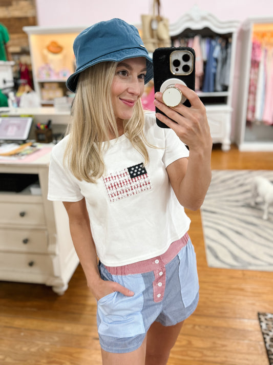 Ditzy USA Flag Baby Tee