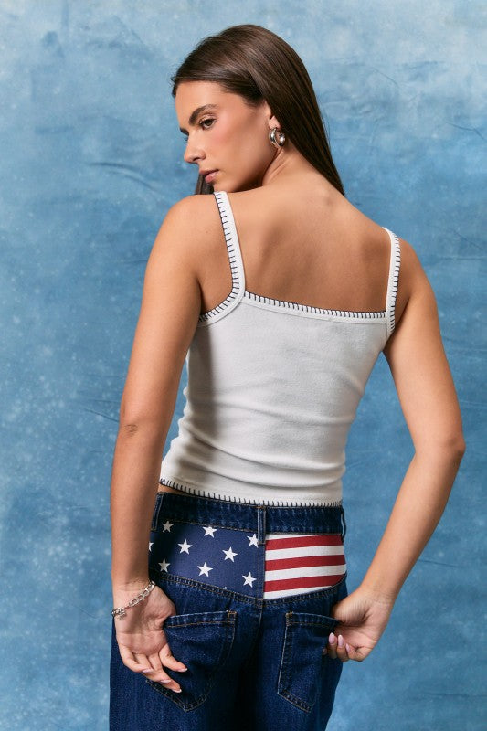 Y2K USA Stitched Tank