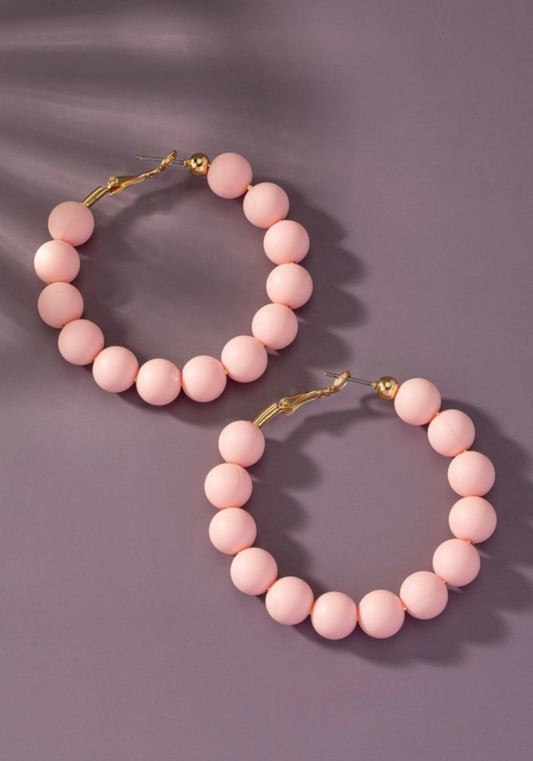 Clay Bead Hoop Earring