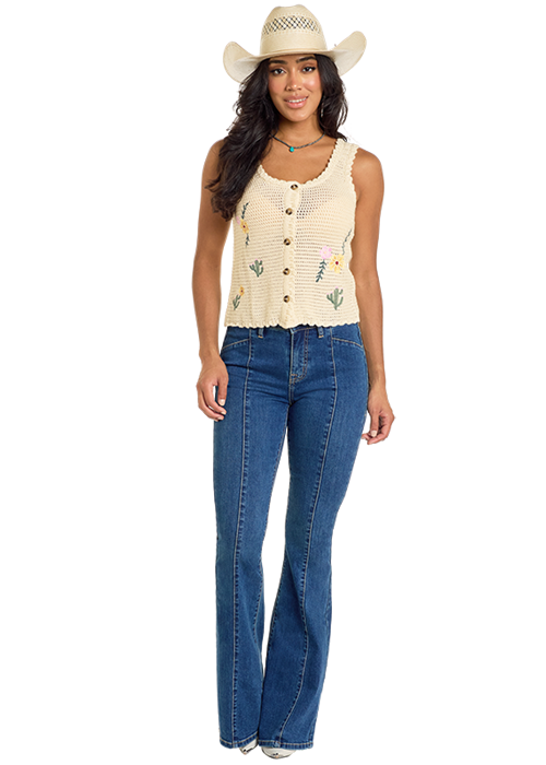 Crochet Floral Knit Tank