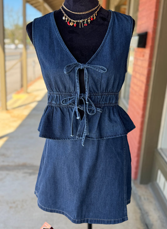Denim Wrap Skort