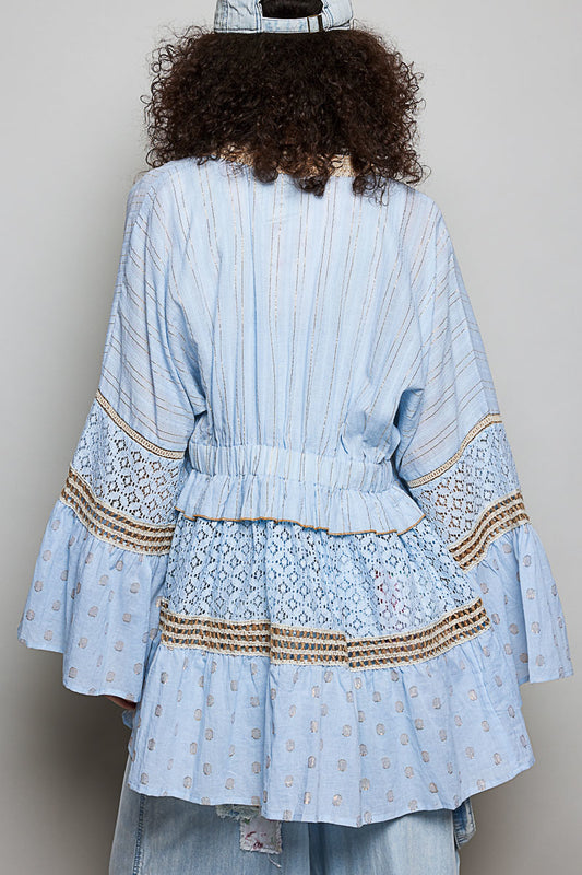 Pale Blue Shell Kimono Cover Dress