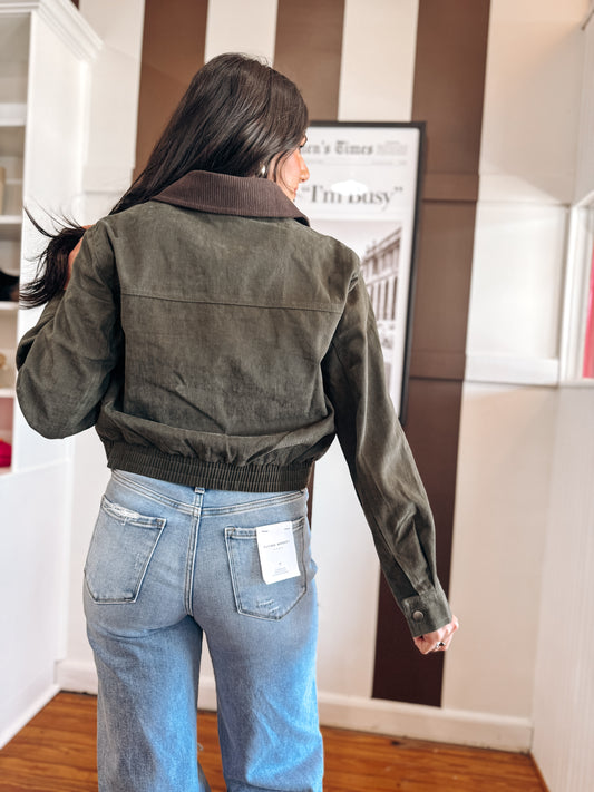 Olive Contrast Jacket