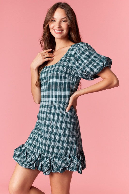 Hunter Green Plaid Dress