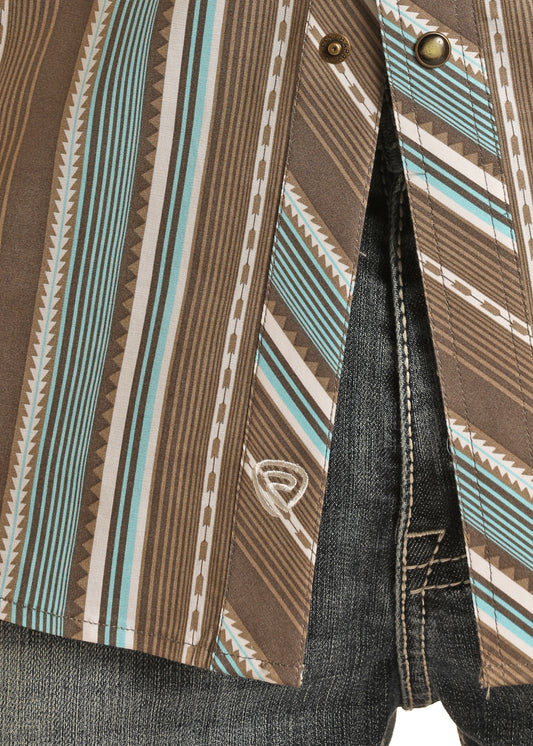 Broche R&R marrón/turco SS perla