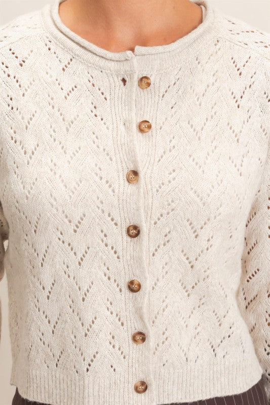 Ivory Open Knit Cardigan