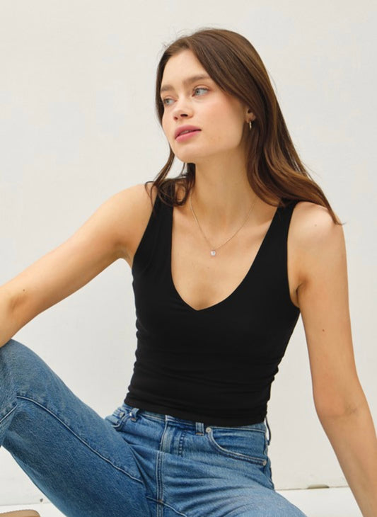 Black V-Neck Tank