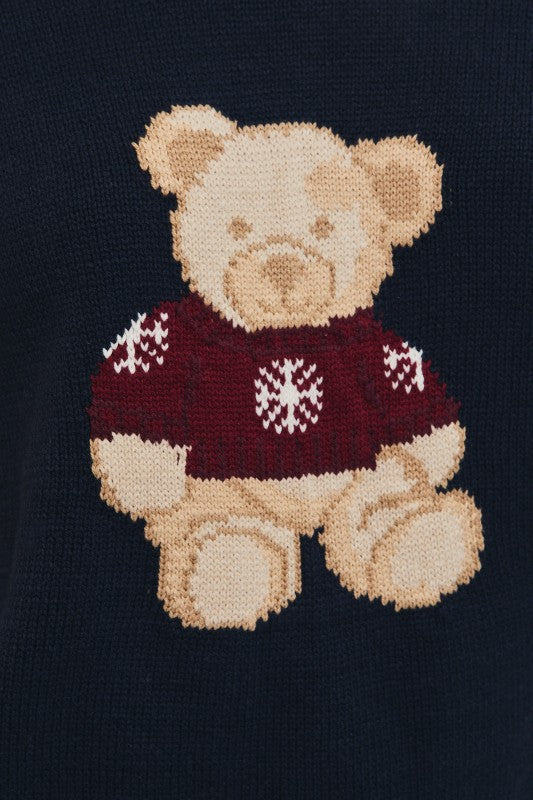 Navy Teddy Bear Sweater