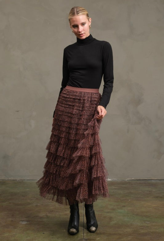 Leopard Layered Tulle Skirt