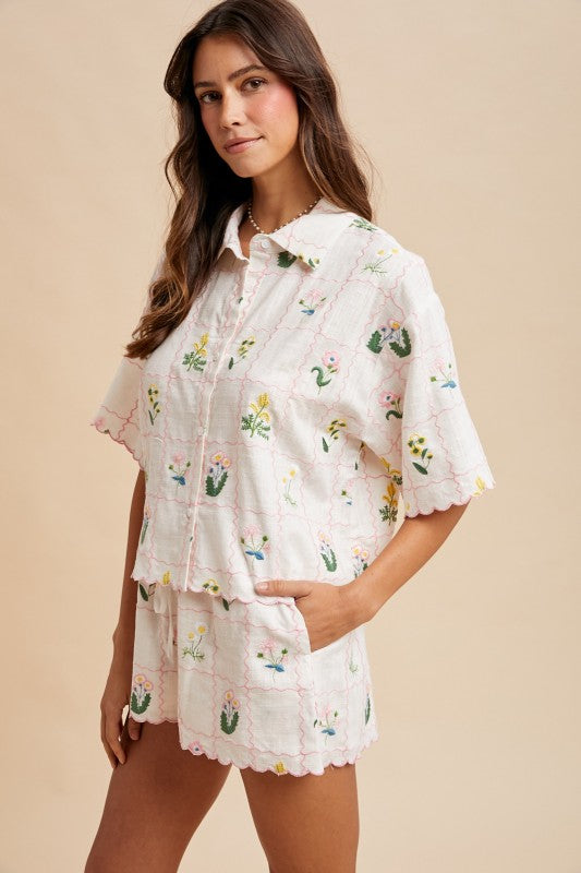 Annie Floral Embroidered Shorts