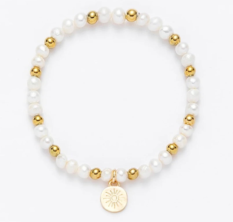 Gold & Pearl Beaded Bracelet