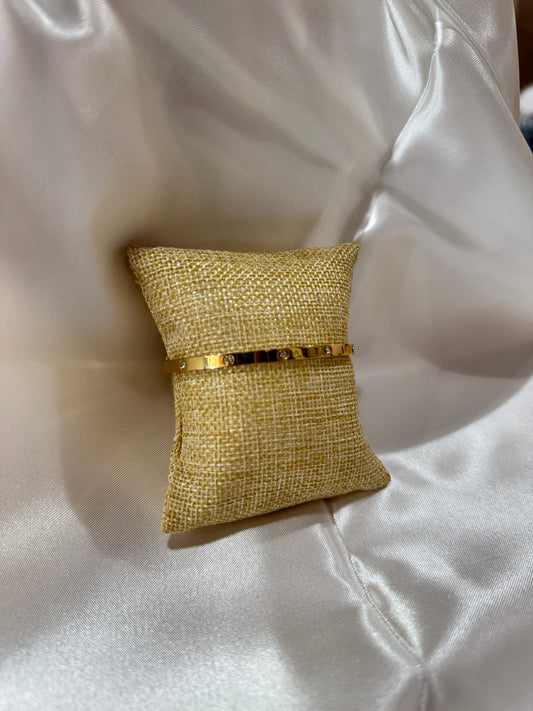 Gold and Diamond Embezzled Bangle