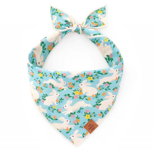 Bunny Garden Reversible Easter Dog Bandana: Medium
