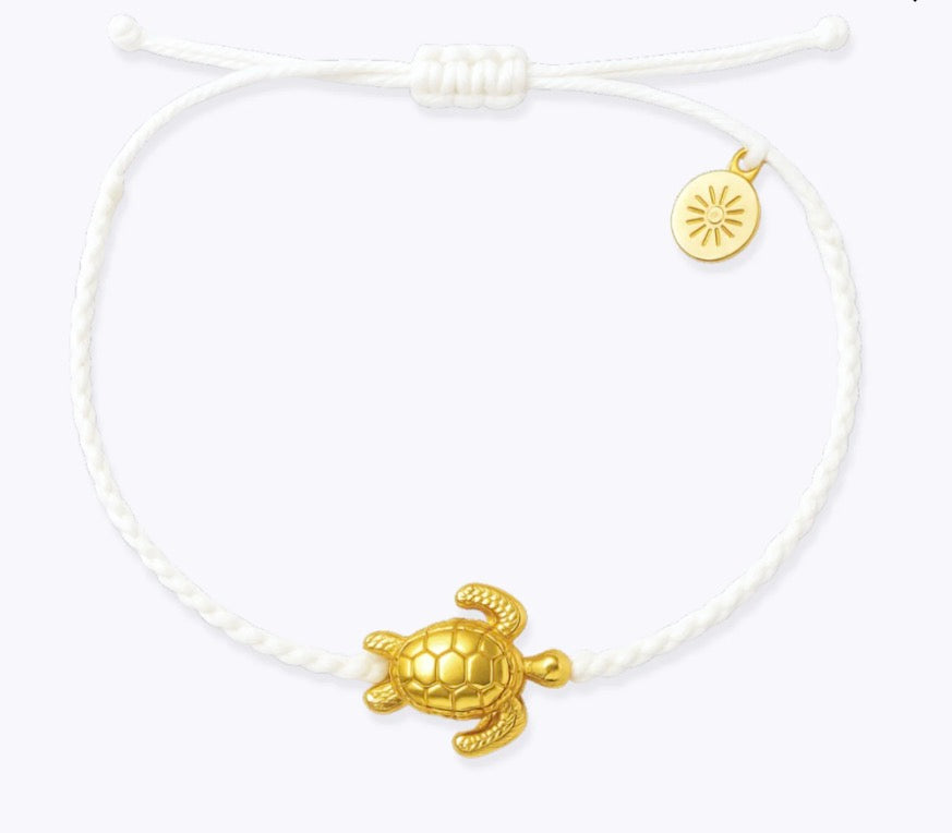 Gold and White Turtle Bracelet