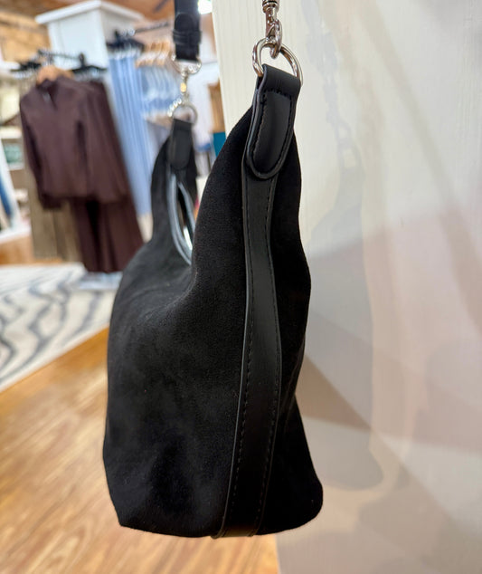 Black Suede Shoulder Bag