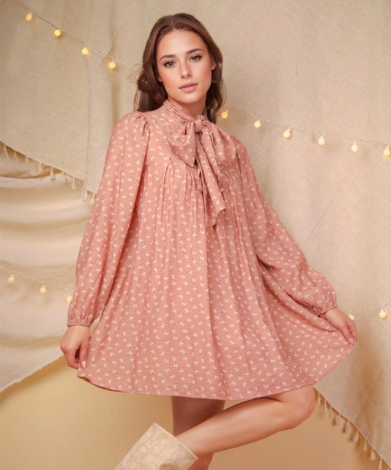 Rose Flirty Bow Dress