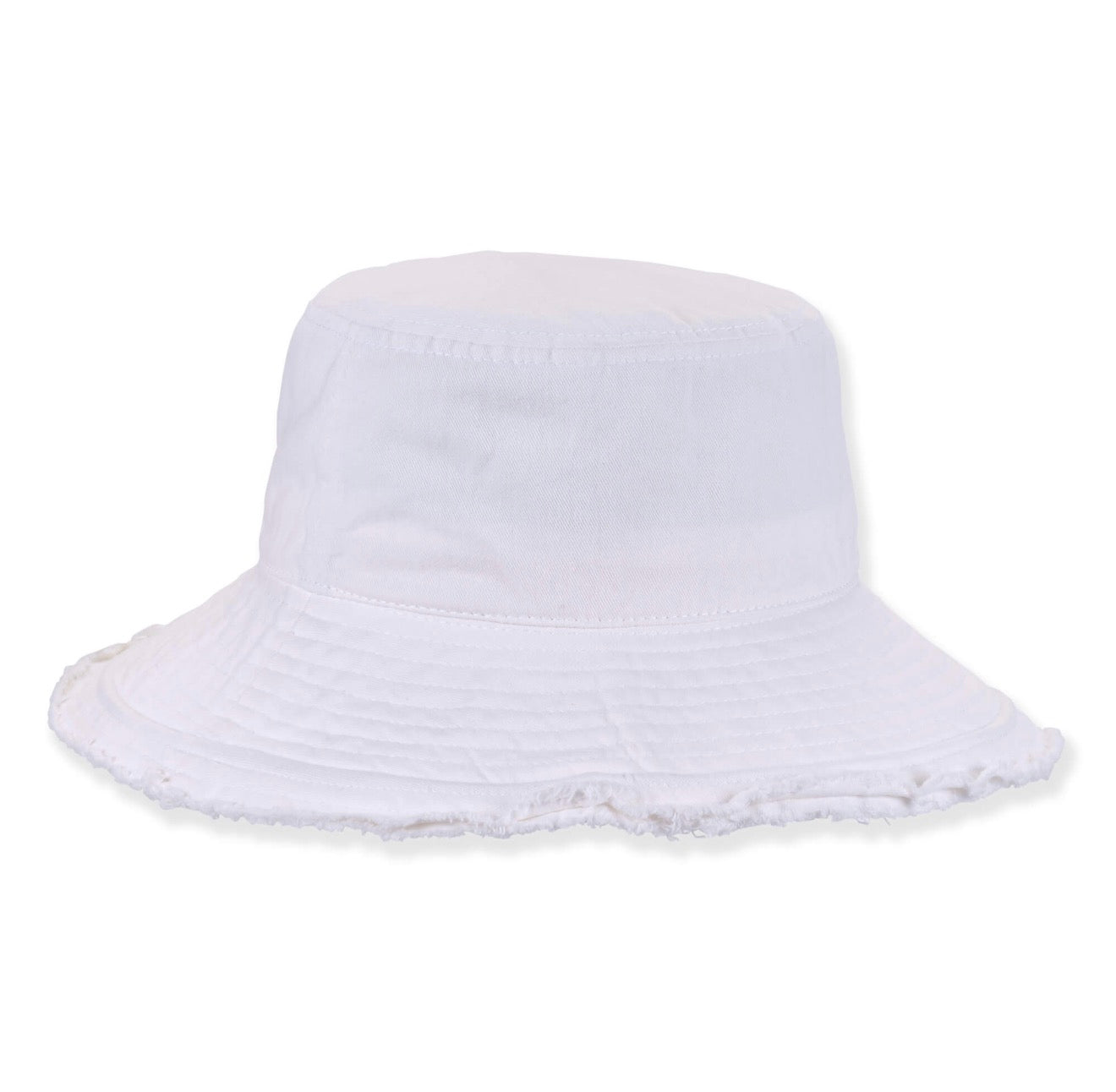 White Fringe Bucket Hat