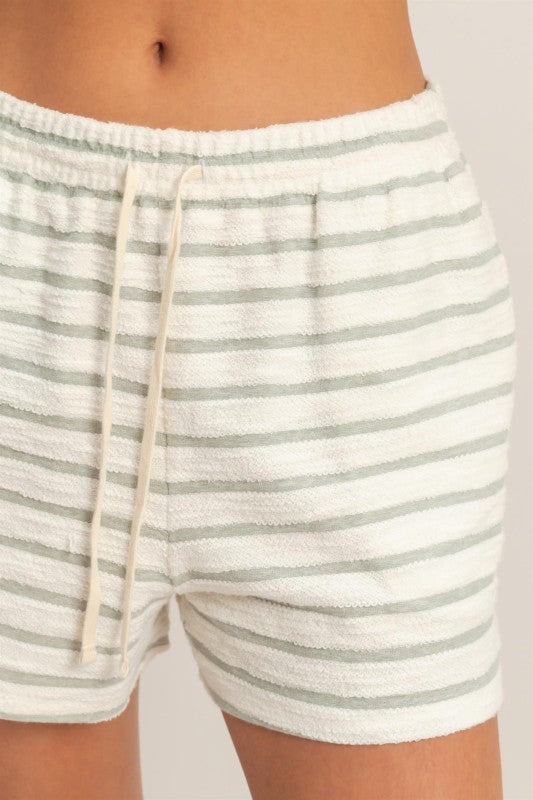 Sage & Cream Terry Shorts