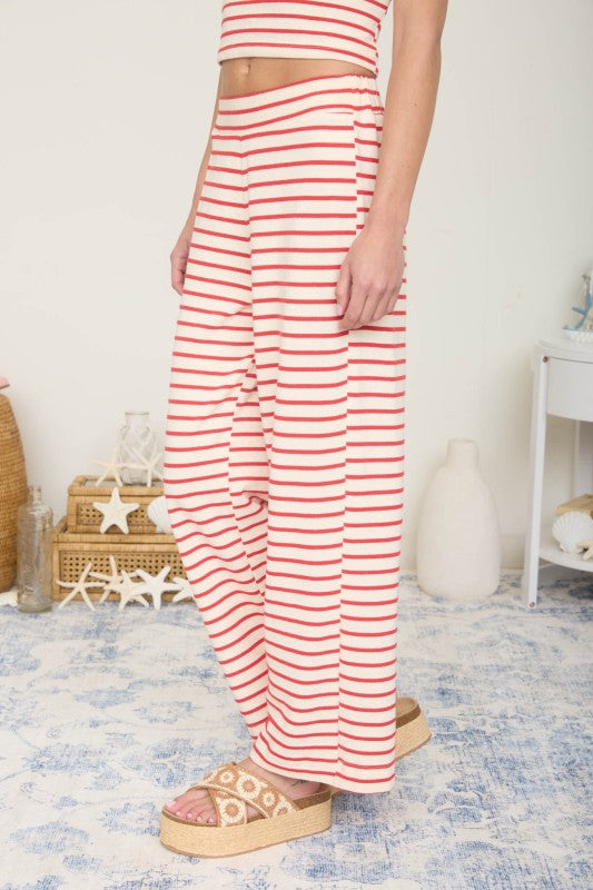 Red & Cream Stripe Pants