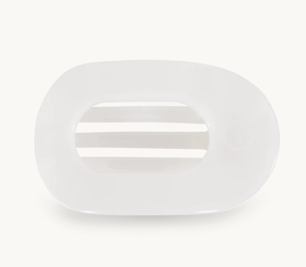 Teleties Coconut White Large Flat Round Clip