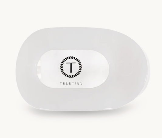 Teleties Coconut White Medium Flat Round Clip