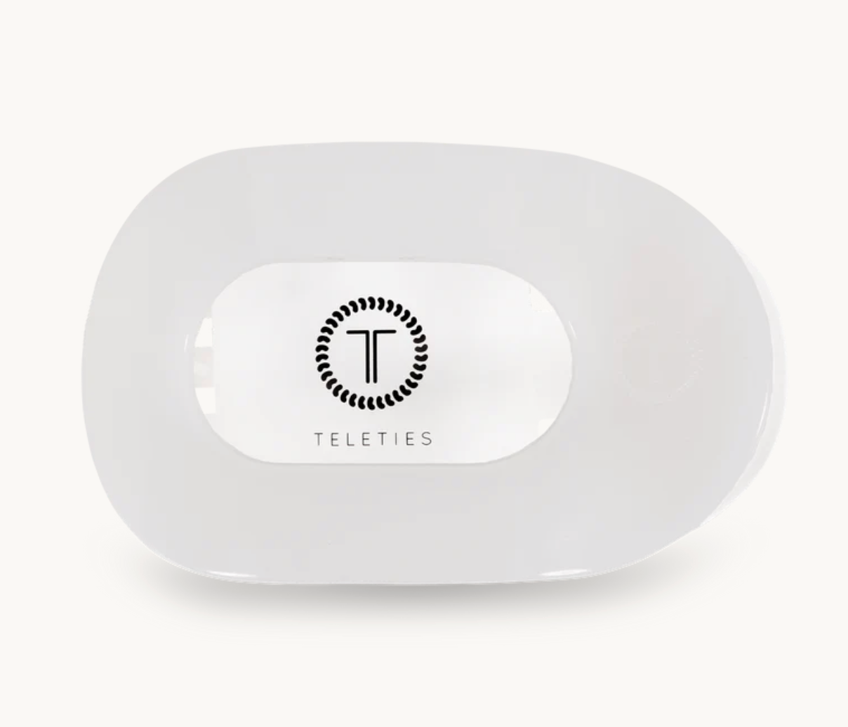 Teleties Coconut White Large Flat Round Clip