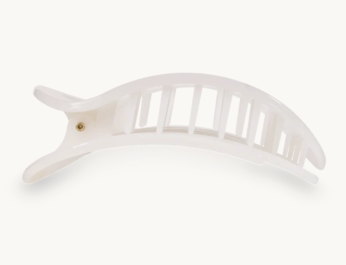 Teleties Coconut White Medium Flat Round Clip