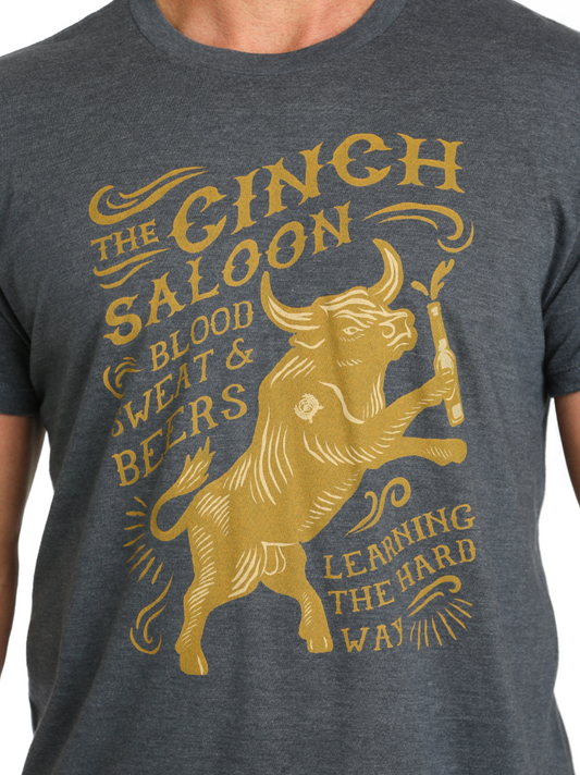 Camiseta Cinch Saloon color carbón