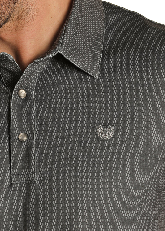 Panhandle Black Geo Polo