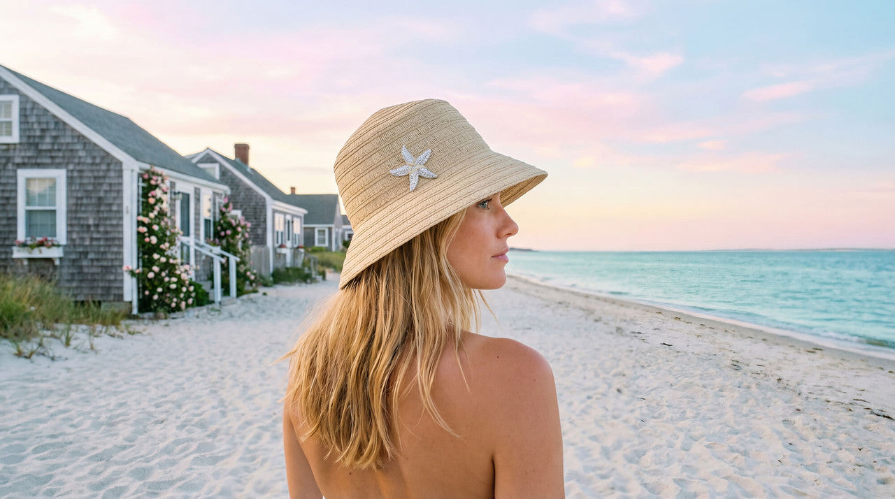 Tan Starfish Bucket Hat
