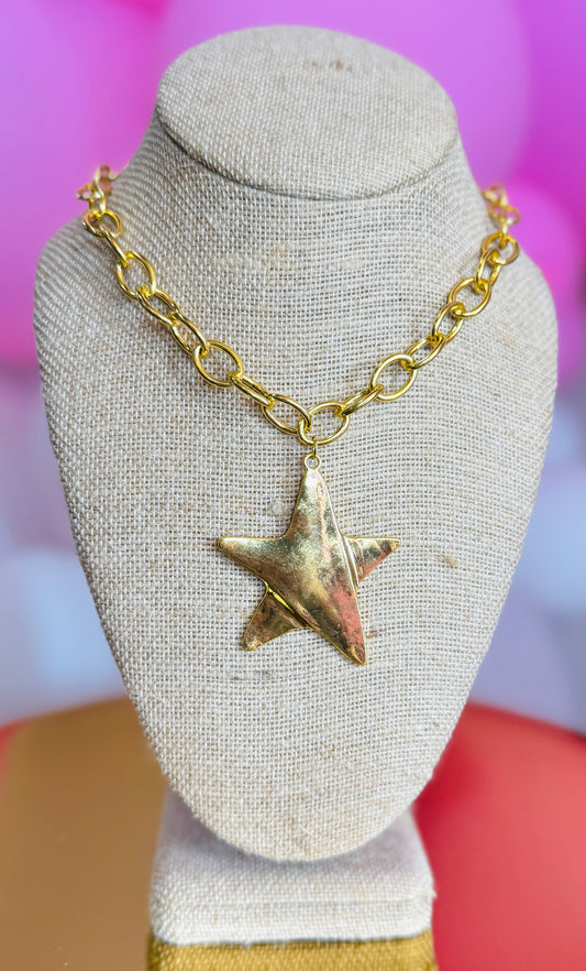 Chunky Gold Star Necklace