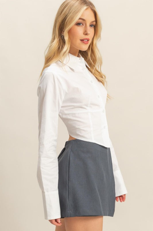 White Petite Button Down